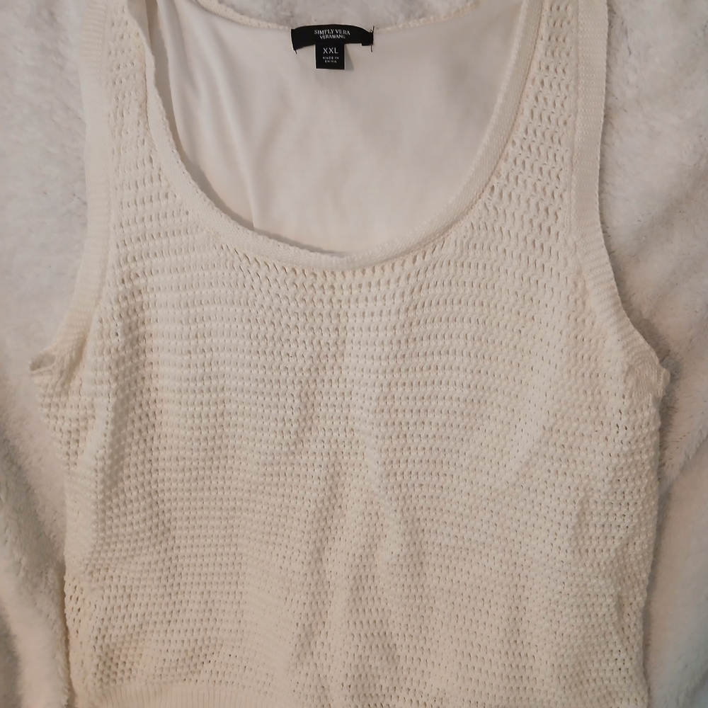 Simply Vera Vera Wang Cream Textured Tank Top